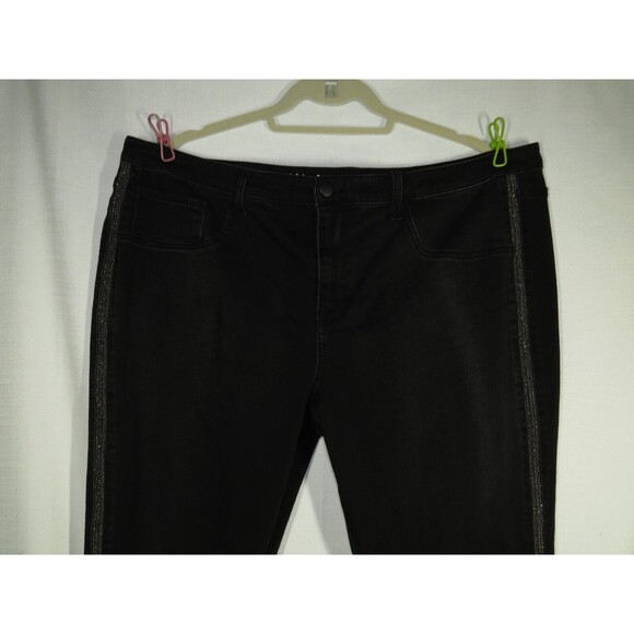 Ava + Viv Women's Jeans Black High Rise Beaded Side Jegging Pants Plus Size 22W - Picture 5 of 12